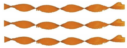 Versiering Oranje crepe papier slinger 72 m