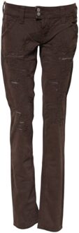 Versleten Slim Jeans Donker Bruin - 28 (Taille)
