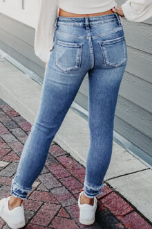 Versleten Zoom Skinny Jeans - maat Blauw