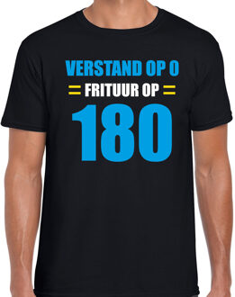 Verstand op 0 Frituur op 180 fun tekst t-shirt zwart voor heren M