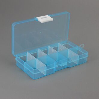 Verstelbare 10 Grids Compartiment Plastic Opbergdoos Sieraden Kraal Oorbel Schroef Houder Case Display Organizer Speelgoed Container blauw
