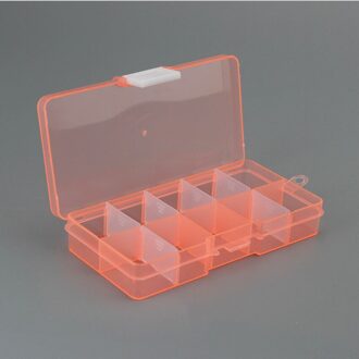 Verstelbare 10 Grids Compartiment Plastic Opbergdoos Sieraden Kraal Oorbel Schroef Houder Case Display Organizer Speelgoed Container oranje