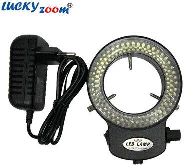 Verstelbare 144 Led Microscoop Licht Zwart/Wit Backlight Voor Microscoop Ring Lamp Voor Industrie Stereo Microscopio Eu/Us/Ru Plug zwart(EU plug)