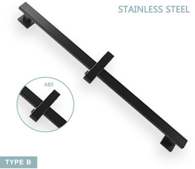 Verstelbare 3 Functie Matte Black Douchekop Slide Bar Met Handdouche En 1.5M Slang Wandmontage Douche sliding Bar Set B Slide Bar enkel en alleen