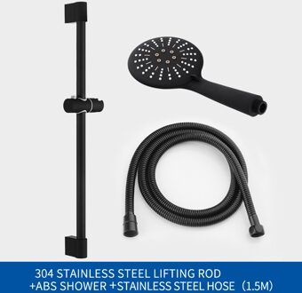 Verstelbare 3 Functie Zwarte Douche Riser Slide Bar Met Handdouche & Slang Wall Mount Douche Sliding Bar Set Whole reeks