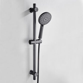 Verstelbare 3 Functie Zwarte Douche Riser Slide Bar Met Handdouche & Slang Wall Mount Douche Sliding Bar Set