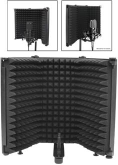 Verstelbare 3 Panel Microfoon Isolatie Shield Opvouwbare Microfoon Akoestische Isolator Akoestische Schuimen Panel