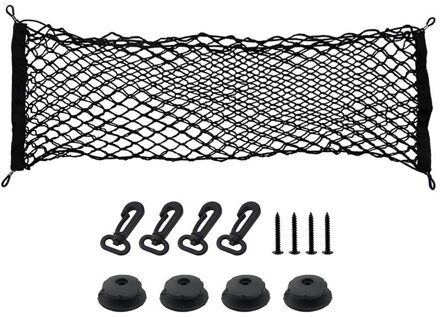 Verstelbare 90X40 Cm Universal Envelop Kofferbak Bagage Opslag Cargo Netto-Universele Rekbaar Vrachtwagen Net Met 4 haken