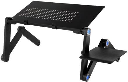 Verstelbare Aluminium Laptop Bureau Ergonomische Draagbare Tv Bed Lapdesk Lade Pc Tafel Stand Notebook Tafel Desk Stand Met Muismat Hole en muis Plate