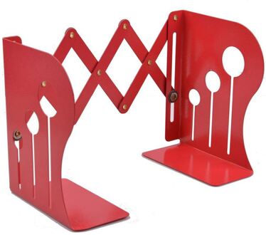 Verstelbare Boekenplank Boekensteunen Rode Metalen Kantoor Antislip Tijdschrift Bestand Boek Stand Rack Bibliotheek Thuis Studie Decoratie