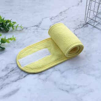 Verstelbare Brede Haarband Yoga Spa Bad Douche Make Wassen Gezicht Haar Wrap Toweling Stretch Salon Facial Make Up Accessoires geel