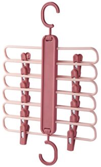 Verstelbare Broek Rack Broek Plank Hanger Ties Holder Closet Organizer Multilayer Opslag Doek Hanger wijn rood