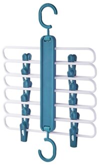 Verstelbare Broek Rack Broek Plank Hanger Ties Holder Closet Organizer Multilayer Opslag Doek Hanger wit blauw