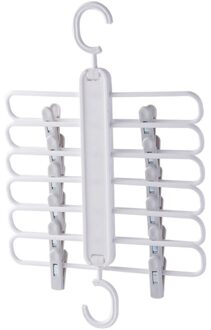 Verstelbare Broek Rack Broek Plank Hanger Ties Holder Closet Organizer Multilayer Opslag Doek Hanger wit grijs