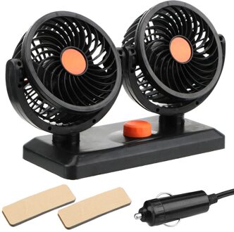 Verstelbare Car Auto Air Cooling Dual Head Ventilator 360 Graden Roterende Alle-Ronde Laag Geluidsniveau Cooling Fan Lucht 12V/24V oranje 24V