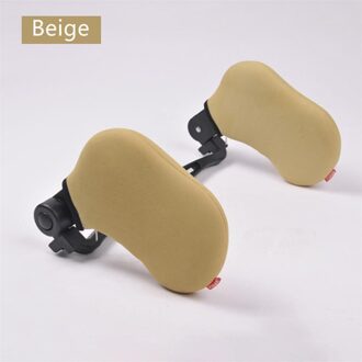 Verstelbare Car Seat Hoofdsteun Travel Rest Nekkussen Auto Hoofd Ondersteuning Dutje Slaap Zowel Side Kussen voor Kinderen Kinderen Volwassenen Beige