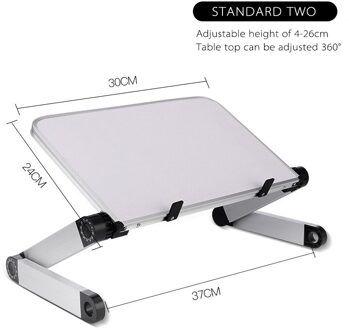 Verstelbare Computer Tafel Aluminium Laptop Bureau 360 Graden Laptop Stand Opvouwbare Computer Tafel Stand Lade Notebook Stand wit B