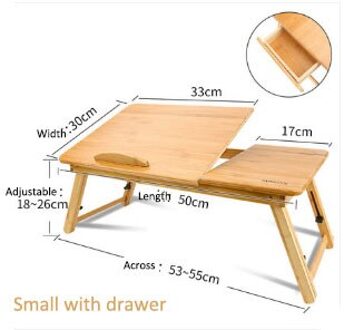 Verstelbare Draagbare Computer Bureau Plank Slaapzaal Bed Schoot Bureau Boek Lezen Slaapbank Lade Tafel Picknicktafel Leren Computer N Chocolade