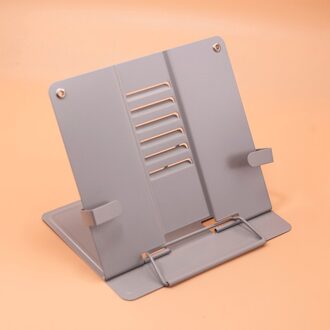 Verstelbare Draagbare Metalen Verstelbare Leesboek Houder Ondersteuning Document Plank Bookstand Tablet Muziek Score Recept Stand grijs