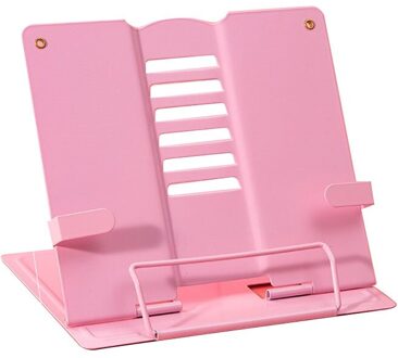 Verstelbare Draagbare Metalen Verstelbare Leesboek Houder Ondersteuning Document Plank Bookstand Tablet Muziek Score Recept Stand Roze