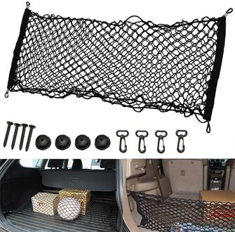 Verstelbare Elastische Universele Kofferbak Cargo Mesh Netto Opbergtas Organizer Wandelen Camping Suv Achter Interieur Accessoires