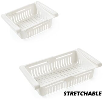 Verstelbare En Rekbaar Koelkast Organizer Lade Mand Koelkast Opslag Bin Keuken Rack Opslag Houder Voor Voedsel Diversen B3 20.5x16.4x7.6cm