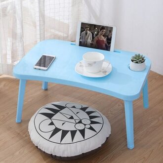 Verstelbare Folding Laptop Tafel Notebook Pp Bureau Tafel Stand Portable Bed Tray Draagbare Anti-Slip Tafel Kantoormeubilair blauw