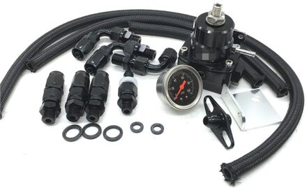 Verstelbare Fuel Pressure Regulator Kit Frp Fuel Pressure Regulator Met Gauge/6AN Slang/Olie Slang Fitting Adapter