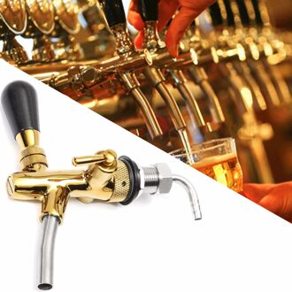 Verstelbare Gouden Bier Kraan Tap G5/8 Schacht Flow Control Chrome Rvs Tapbier Kraan Voor Bars Thuis bier