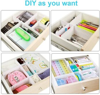 Verstelbare Grid Lade Verdelers Diy Plastic Closet Separator Tidy Organizer Container Voor Ondergoed Sokken Riem Kantoorbenodigdheden 12stk