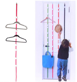 Verstelbare Haak Rack Met Kledingstuk Cap Na Deur Hang Touw Verstelbare Multifunctionele Terug Deur Haak Hanger Opknoping Jas roos rood