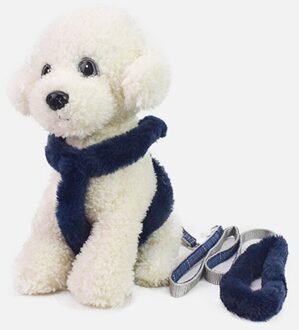 Verstelbare Harnas Hond Aangelijnd Set Winter Hond Trekkabel Zachte Gewatteerde Huisdier Harnas Vest Voor Honden Katten Huisdier Harnas Met lead Leash Blauw