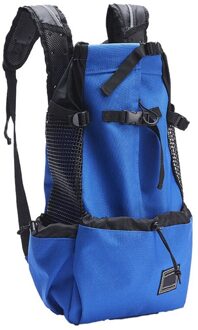 Verstelbare Hond Rugzak Kangoeroe Puppy Hond Carrier Ademende Voorkant Tas Huisdier Draagtas Reizen Benen Out Hond Outdoor Carrier Supply Blauw / L