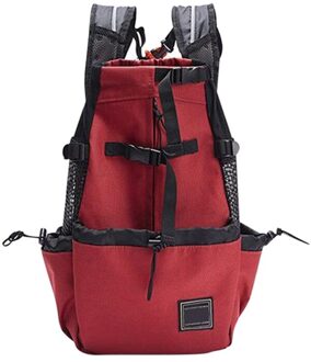 Verstelbare Hond Rugzak Kangoeroe Puppy Hond Carrier Ademende Voorkant Tas Huisdier Draagtas Reizen Benen Out Hond Outdoor Carrier Supply Rood / XL