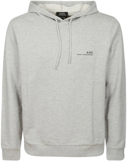 Verstelbare hoodie met genaaide logo A.p.c. , Gray , Heren - L,Xs