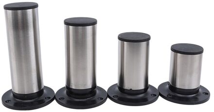 Verstelbare Hoogte Metalen Meubelen Benen Tv Kast Ondersteuning Benen Sofa Voet Tafel Base Hardware Bed Riser Rubber Voeten 80mm