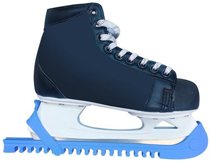 Verstelbare Ijshockey Figuur Skate Blade Cover Ice Skate Blade Guards Bescherming Verstelbare Bandjes, Custom Fit Voor Kids Volwassenen blauw
