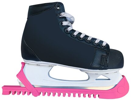 Verstelbare Ijshockey Figuur Skate Blade Cover Ice Skate Blade Guards Bescherming Verstelbare Bandjes, Custom Fit Voor Kids Volwassenen roze
