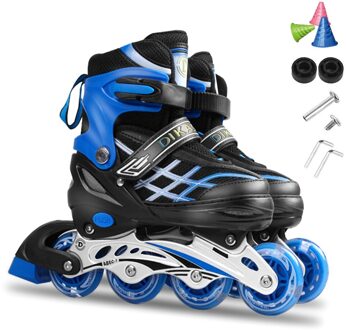 Verstelbare Illuminating Inline Skates Met Licht Up Wielen Voor Kinderen En Jeugd Inline Skates Voor Meisjes Jongens Blauw / M for 33-37