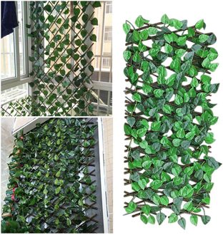Verstelbare Intrekbare Hek Kunstmatige Blad Tuin Latwerk Decoratie Privacy Hedging Muur Landscaping Tuin Hek Balkon