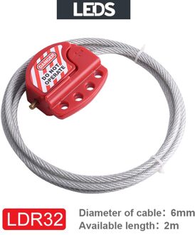 Verstelbare Kabel Lockout Universele Klep Veiligheid Loto Lock Combinatie Security Staaldraad Abs Body 6Mm Lengte 2M Met 4 Sloten LDR32