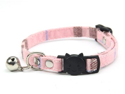 Verstelbare Kat Kraag Met Bel Kleine Hond Kat Kraag Katoen Effen Bel Ketting Neck Pet Producten Hond Kraag Huisdier levert roze