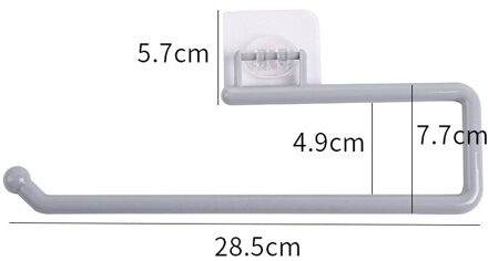 Verstelbare Keuken Papierrolhouder Zelfklevende Keuken Toiletrolhouder Wc Papieren Handdoek Plastic Rek Voor Badkamer Opslag L-grijs