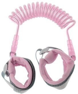 Verstelbare Kids Safety Harness Kind Pols Leash Anti-Verloren Link Kinderen Riem Lopen Assistent Loopstoeltje Polsband 1.5M 2M roze / 2m