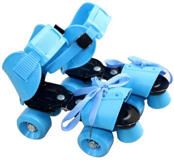 Verstelbare Kinderen Rolschaatsen Dubbele Rij 4 Wielen Schaatsen Schoenen Schuiven Inline Skates Voor Kinderen ZJ55 blauw S