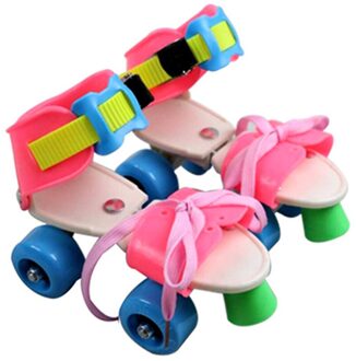 Verstelbare Kinderen Rolschaatsen Dubbele Rij 4 Wielen Schaatsen Schoenen Schuiven Inline Skates Voor Kinderen ZJ55 Fun poeder S