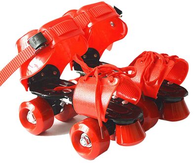 Verstelbare Kinderen Rolschaatsen Dubbele Rij 4 Wielen Schaatsen Schoenen Schuiven Inline Skates Voor Kinderen ZJ55 rood S