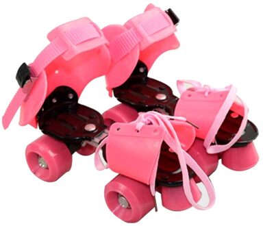 Verstelbare Kinderen Rolschaatsen Dubbele Rij 4 Wielen Schaatsen Schoenen Schuiven Inline Skates Voor Kinderen ZJ55 roze S
