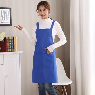 Verstelbare Koken Keuken Schort Water Weerstand Waterdicht Vrouwelijke Vrouw Lady Mannen Chef Schort Japanse Stijl Mode donker blauw