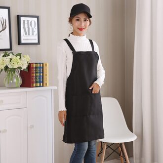 Verstelbare Koken Keuken Schort Water Weerstand Waterdicht Vrouwelijke Vrouw Lady Mannen Chef Schort Japanse Stijl Mode zwart